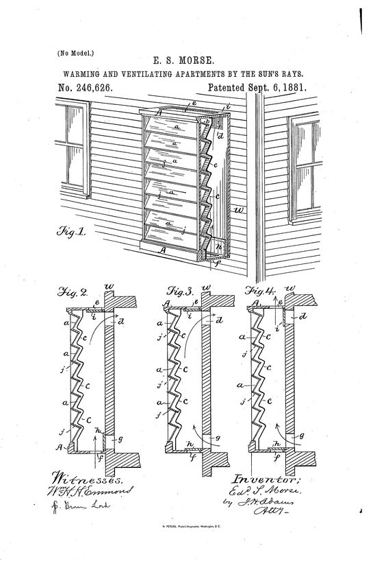 1881 La ventilation-chauffage solaire par Morse _Paleo_Energetique